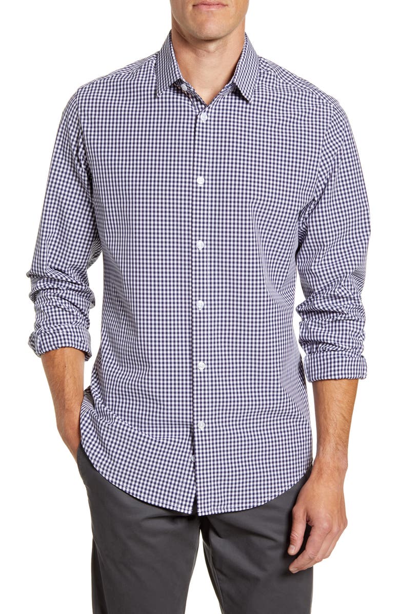 Mizzen+Main Malone Gingham Check Trim Fit Button-Up Shirt | Nordstrom