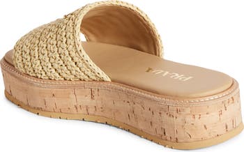 Prada best sale raffia slides