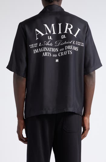 Amiri Splatter-paint Logo-print Cotton T-shirt in Black for Men