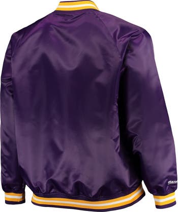 Women's Mitchell & Ness Black Los Angeles Lakers Hardwood Classics Raglan  Satin Full-Snap Jacket