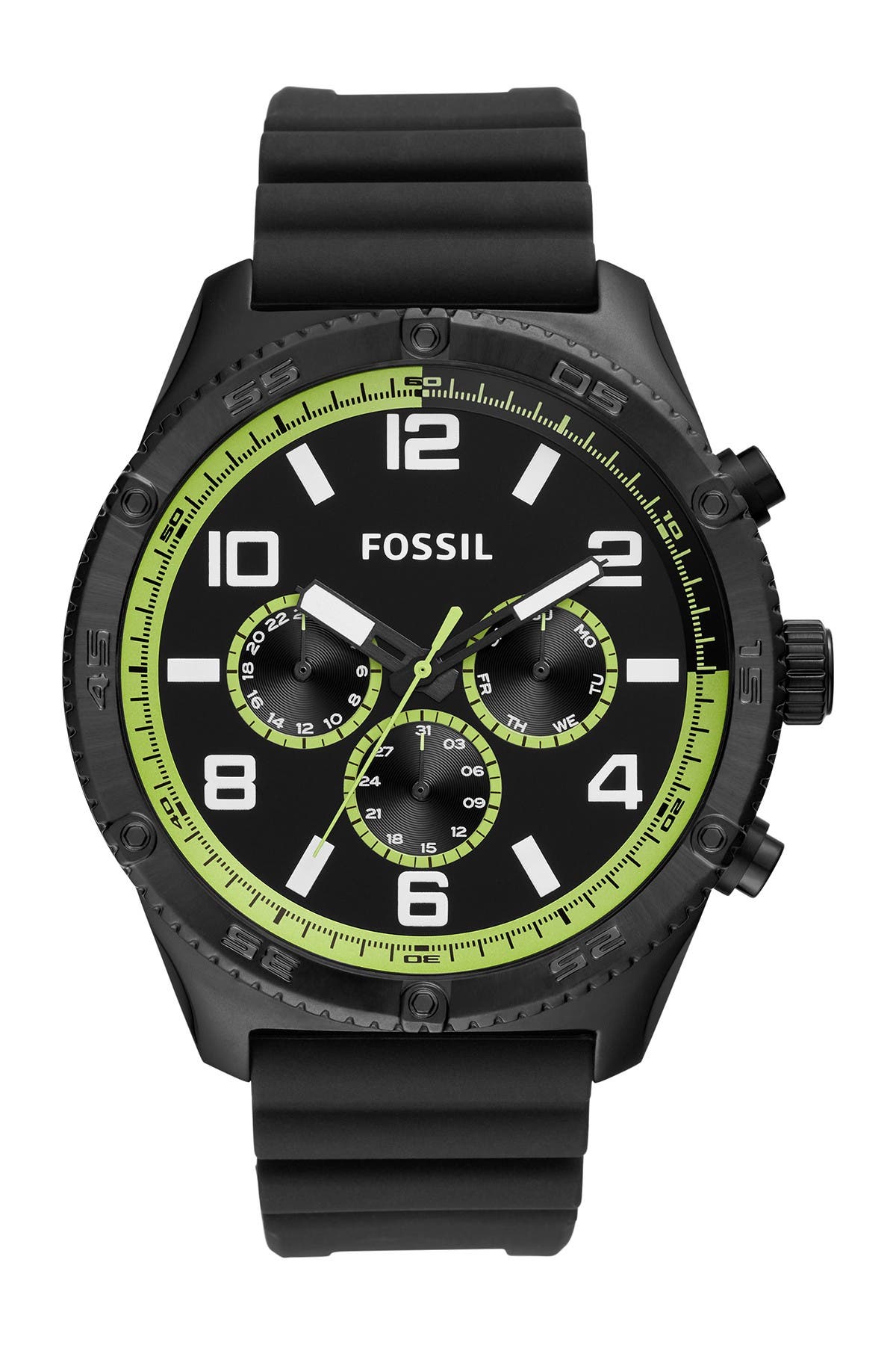 Fossil Men's Brox Multifunction Black Silicone Watch