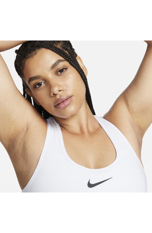 Shop Nike Dri-fit Swish High Support Sports Bra In White/white/black