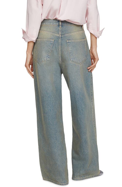 Shop Mango Low Rise Wide Leg Jeans In Open Blue