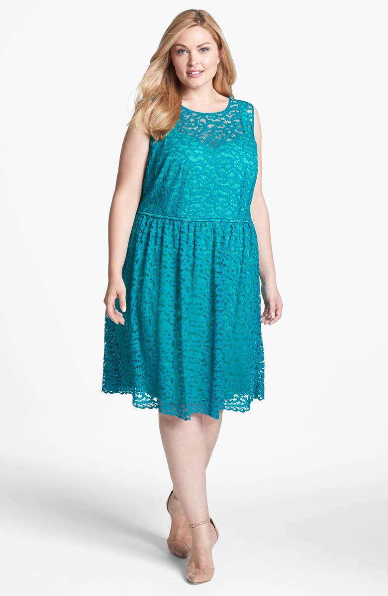 Donna Ricco Lace Fit & Flare Dress (Plus Size) | Nordstrom