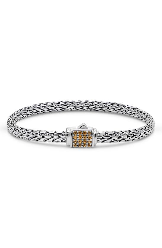 Shop Devata Sterling Silver Semiprecious Stone Chain Bracelet In Silver Yellow