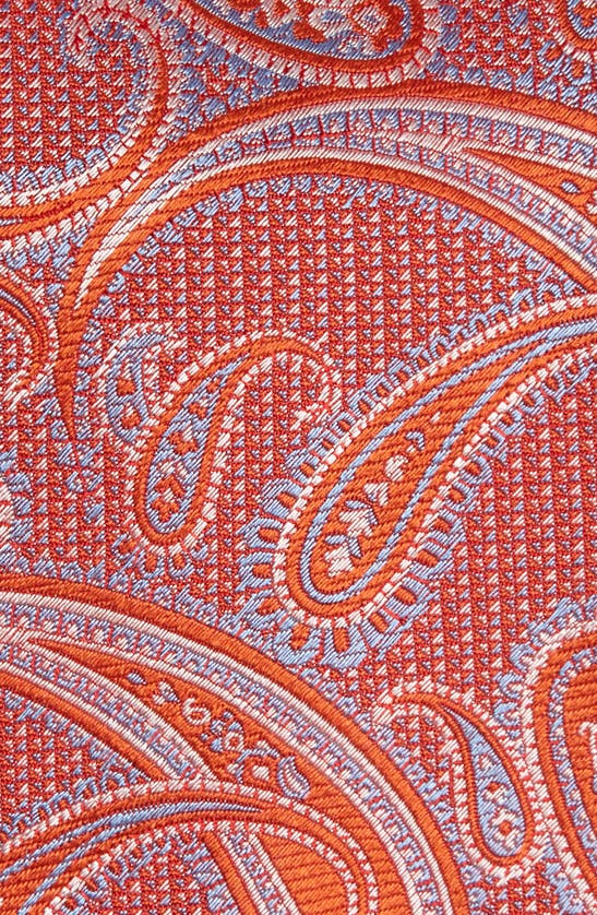 Shop David Donahue Paisley Silk Tie In Orange
