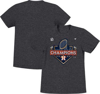 Men's Fanatics Branded Heather Charcoal Houston Astros 2022 World Series Champions Locker Room T-Shirt Size: Small