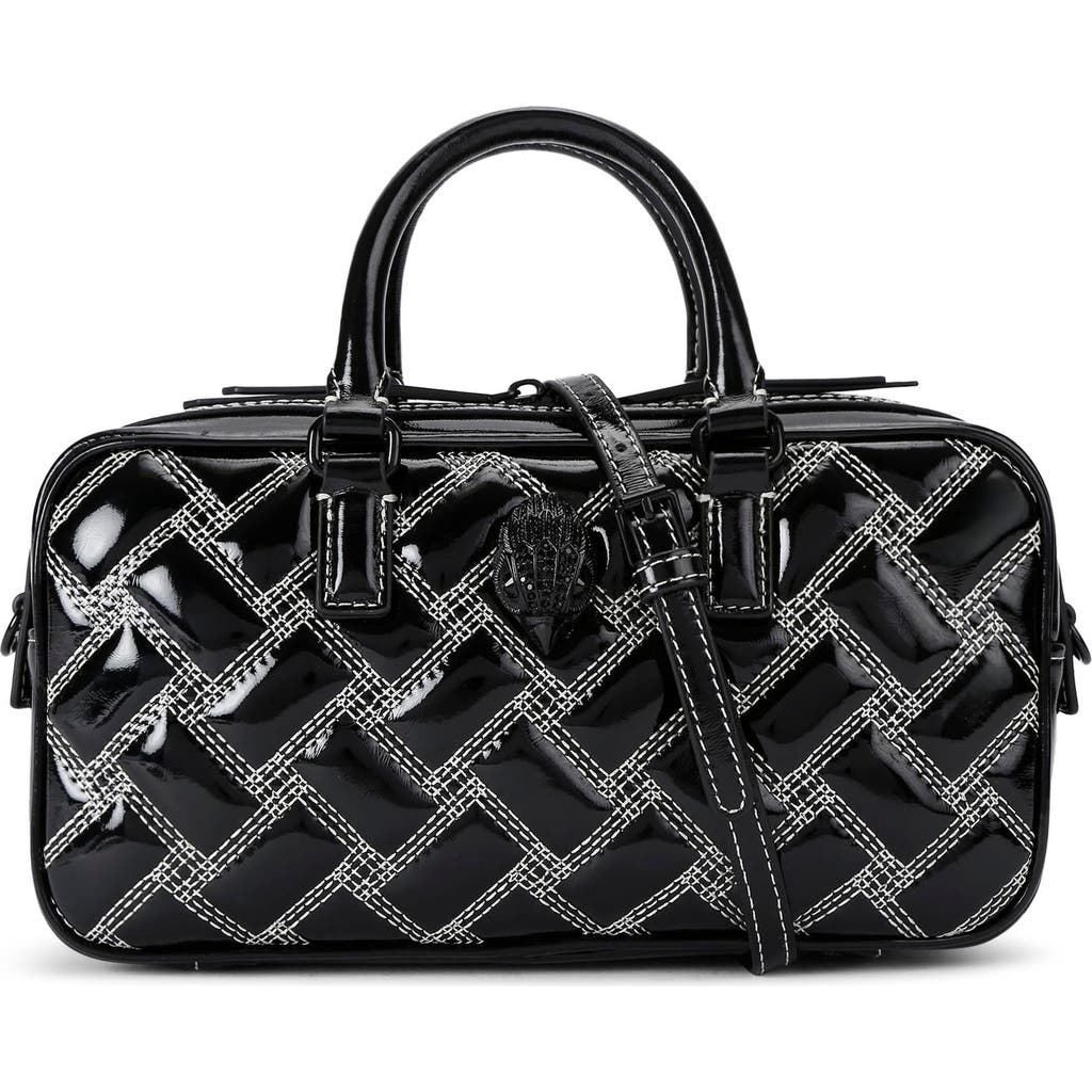 Kurt Geiger London Small Kensington Quilted Leather Duffle Bag In Charcoal