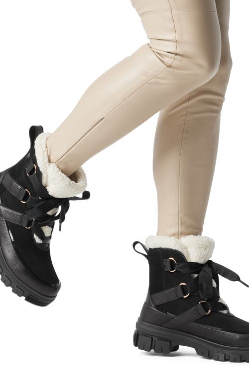 Sorel Tivoli Suede Resort Winter Booties In Black/chalk