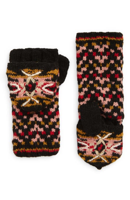FRENCH KNOT Sedona Convertible Wool Mittens in Black