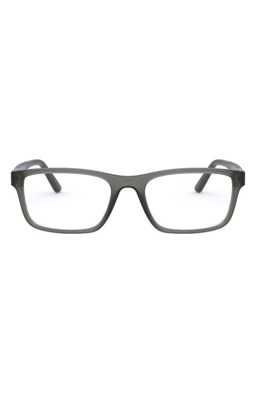 Polo Ralph Lauren Ralph Lauren 55mm Rectangular Optical Glasses in Transparent Grey at Nordstrom
