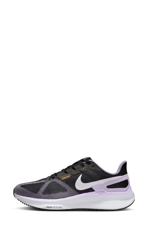 Nike Air Zoom Structure 25 Road Running Shoe In Black/lilac/white
