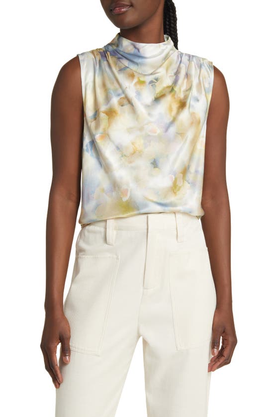 Shop Rails Kaleen Draped Funnel Neck Top In Diffused Blossom