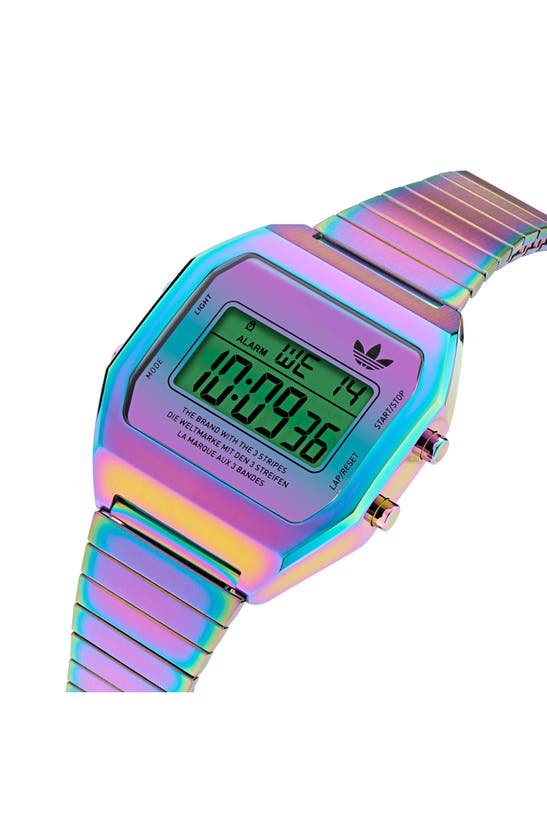 Shop Adidas Originals Ao Street Iridescent Digital Silicone Strap Watch In Other