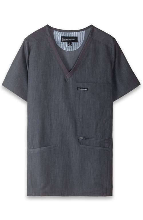 Members Only Palermo 4-pocket Scrub Top In Graphite