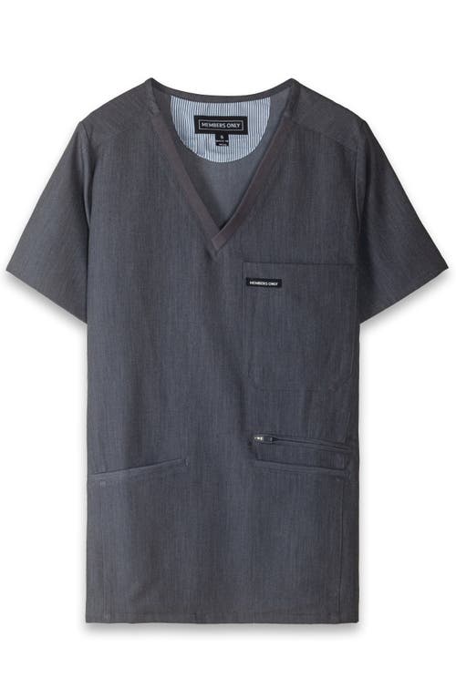 Shop Members Only Palermo 4-pocket Scrub Top In Graphite