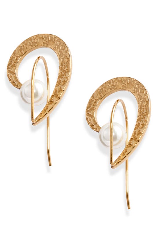 Shop Knotty Hammered Orbit Earrings In Gold