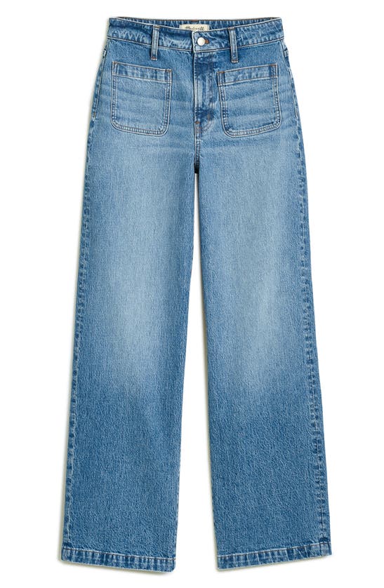 Shop Madewell The Patch Curvy Emmett Wide-leg Jeans In Lakecourt Wash