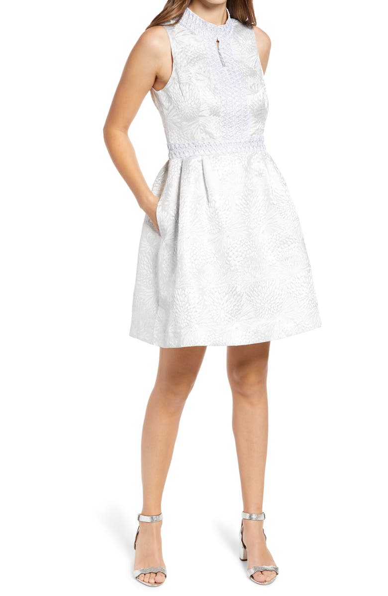 Franci Metallic Jacquard Fit Flare Dress Nordstrom Franci Metallic Jacquard Fit Flare Dress Nordstrom