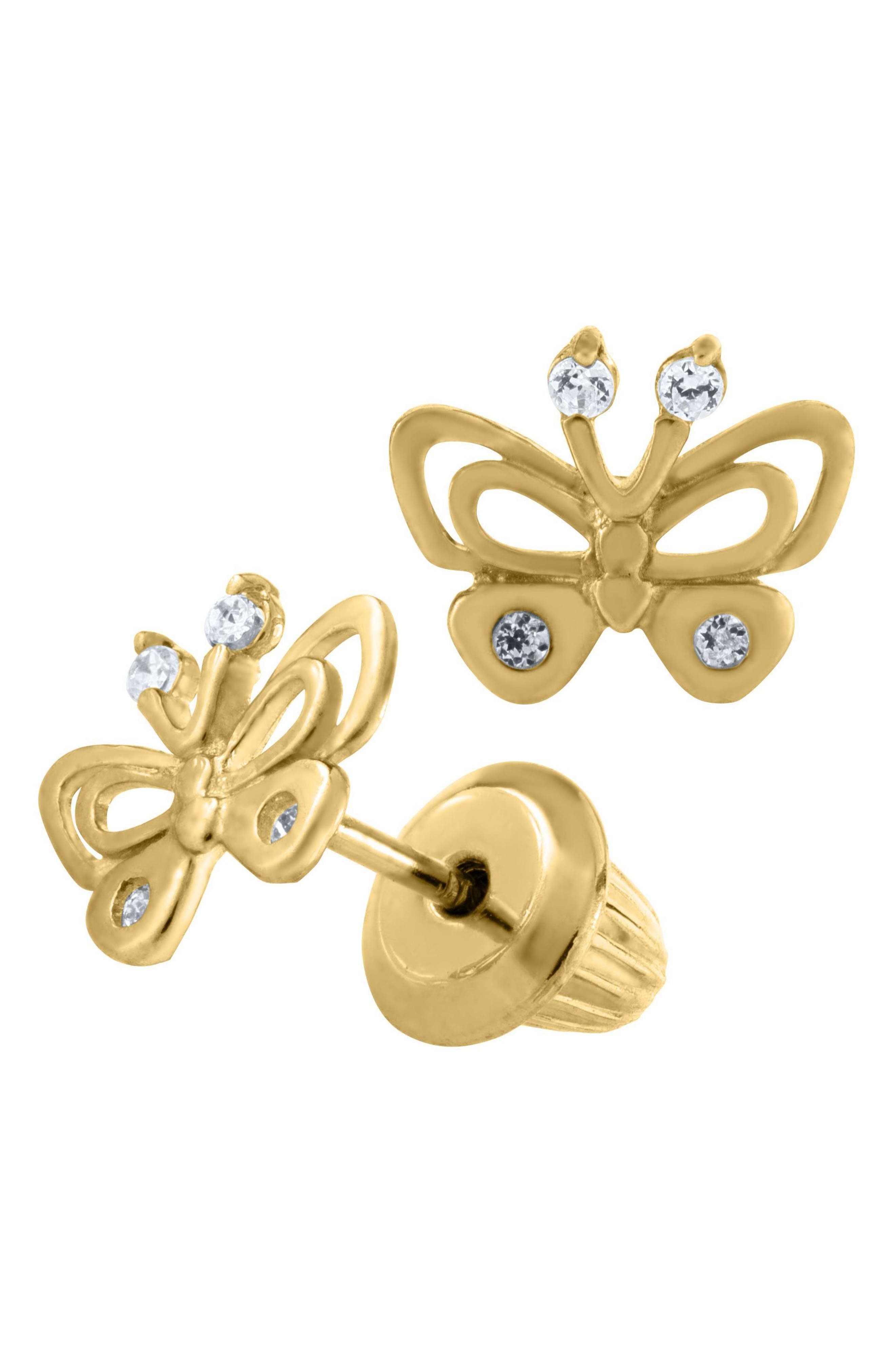 14k butterfly earrings