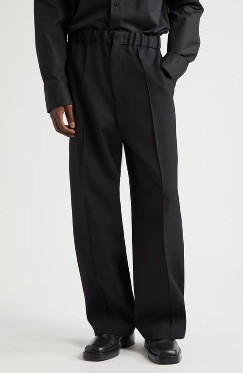 Shop Jil Sander Wool Straight Leg Trousers In Black