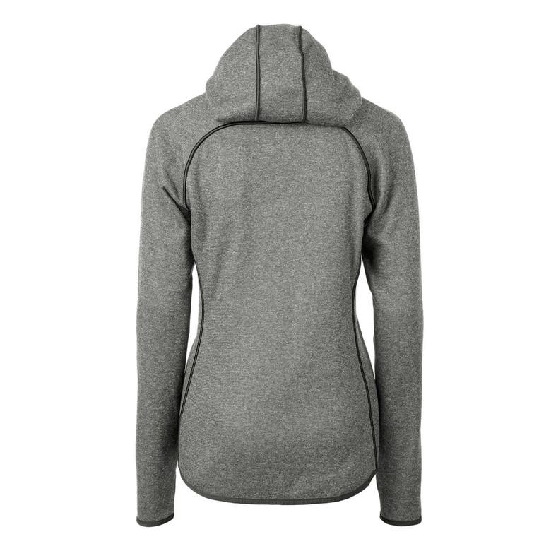 Shop Cutter & Buck Heather Gray Nc State Wolfpack Mainsail Sweater-knit Full-zip Hoodie