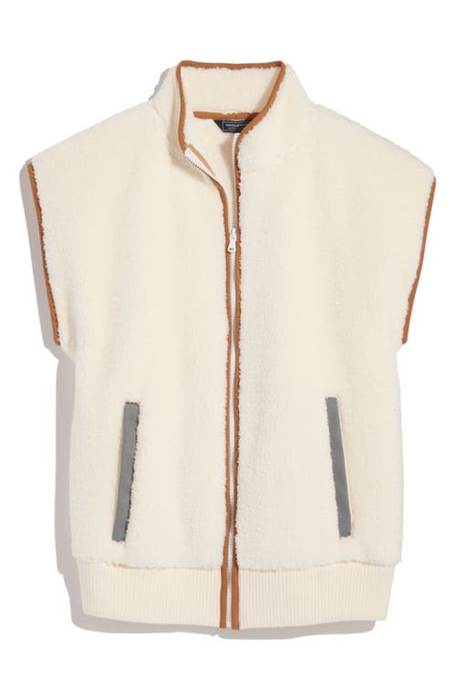 Shop Vineyard Vines Fleece Zip-up Vest In Marshmallow