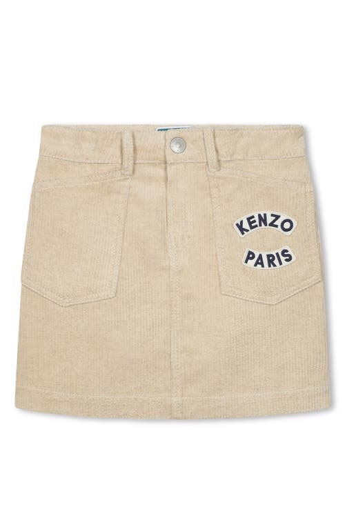 KENZO Kids' Logo Corduroy Skirt in Ivory 