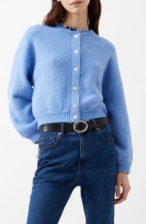 Shop French Connection Melissa Knit Bomber Jacket In Dusted Blue