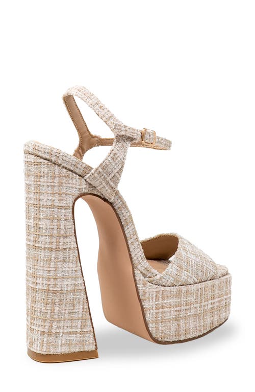 CHASE & CHLOE CHASE AND CHLOE TWEED PLATFORM SANDAL