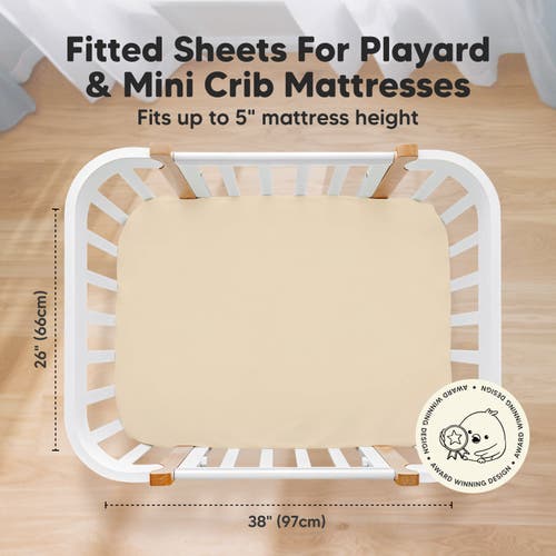 Keababies Isla Fitted Mini Crib Sheets In Khaki