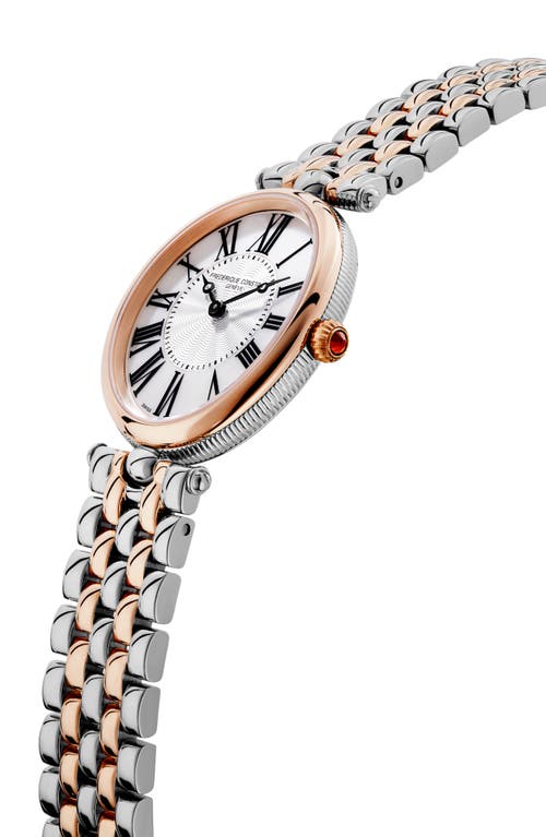 Shop Frederique Constant Art Deco Bracelet Watch, 30mm In Silver/rose Gold