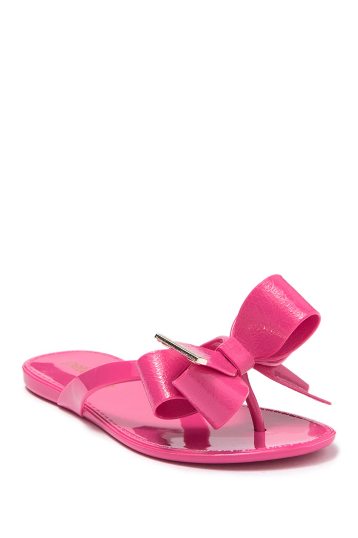 Petite Jolie  60s Lucky Bow Flip Flops in Neon Pink