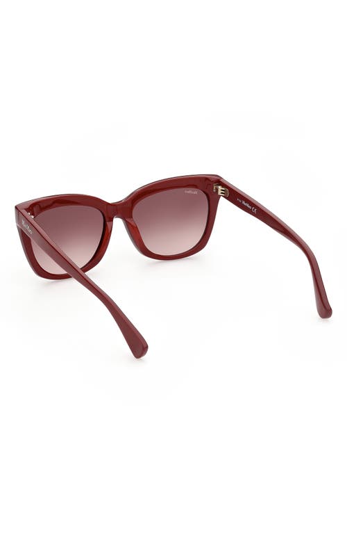 Shop Max Mara 55mm Square Sunglasses In Shiny Red/gradient Brown
