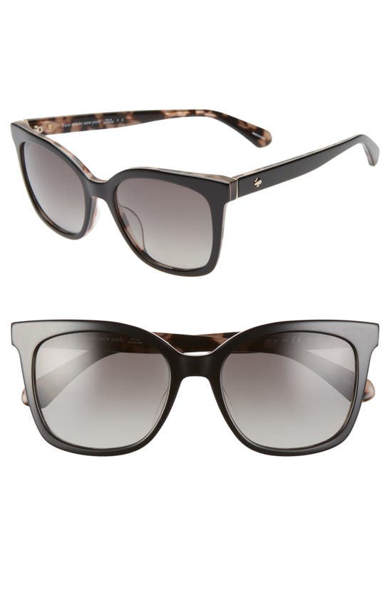 Click to view more detailed imagery on our partner's website Kate Spade Kiyas 53mm Polarized Cat Eye Sunglasses In Black Pink Havana/ Grey Polar