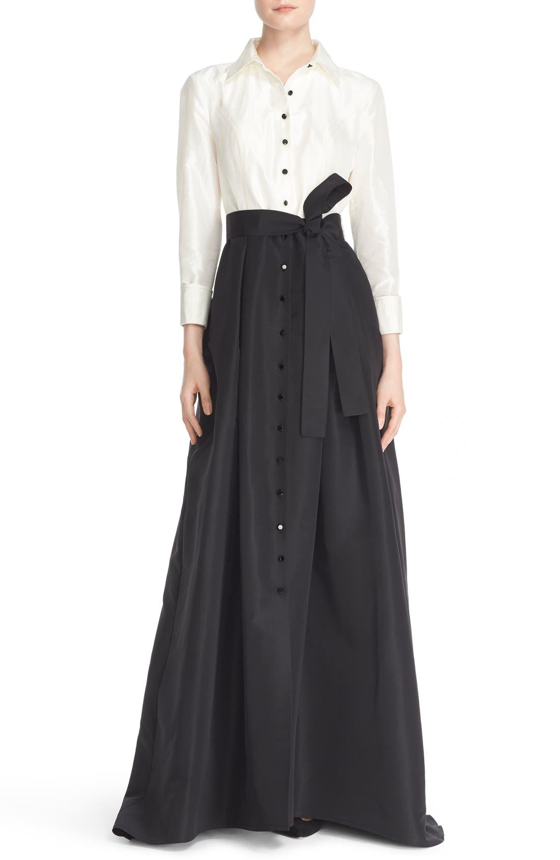 carolina herrera taffeta shirt dress