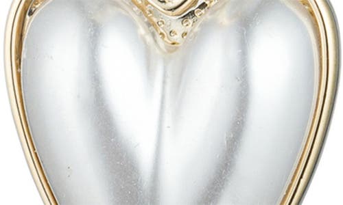 Eye Candy Los Angeles Anna Imitation Pearl Heart Drop Earrings In Gold
