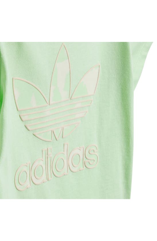 Shop Adidas Originals Kids' Trefoil Cotton T-shirt & Shorts Set In Semi Green Spark