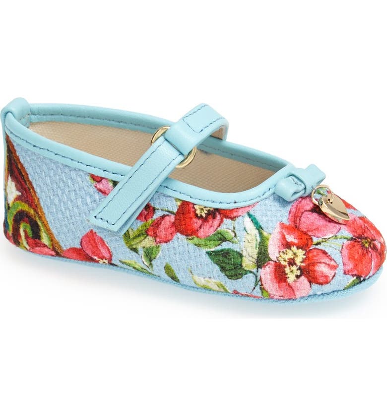 Dolce&Gabbana Floral Print Mary Jane (Baby & Walker) | Nordstrom