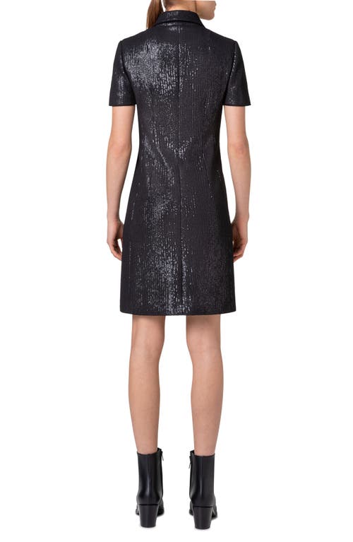Akris Sequin Shirtdress In Black