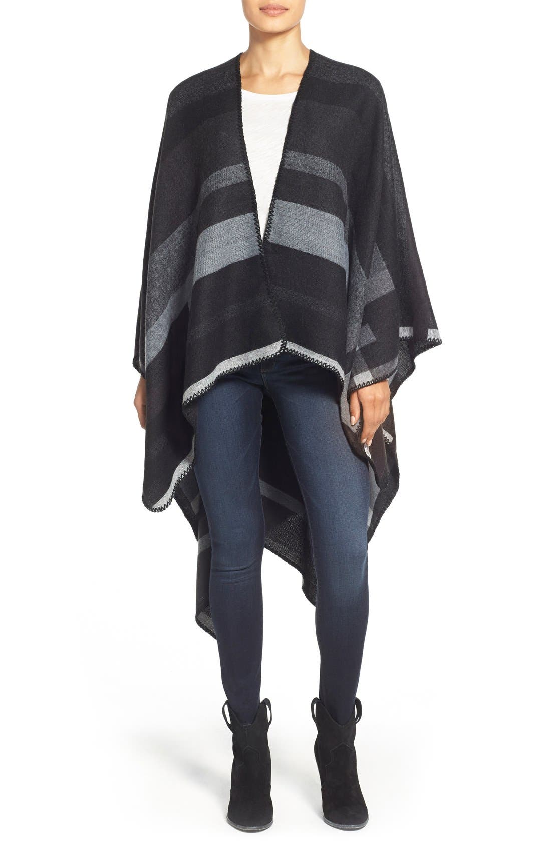 Two by Vince Camuto Stripe Blanket Cape Nordstrom