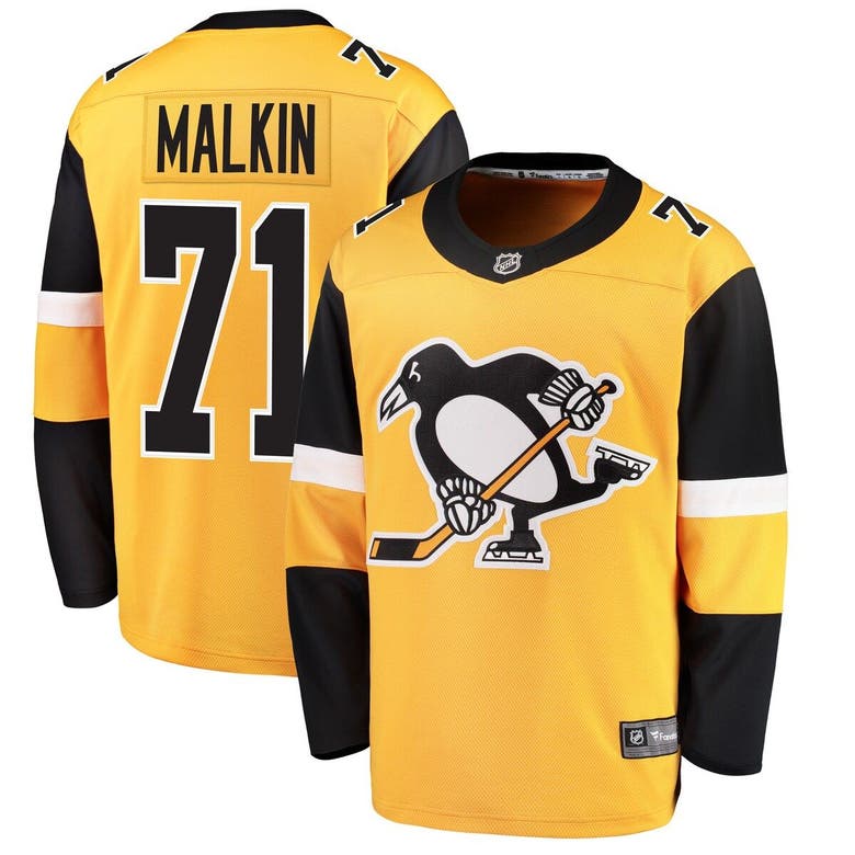 Fanatics Kids' Youth  Branded Evgeni Malkin Gold Pittsburgh Penguins Alternate Breakaway Player Jersey