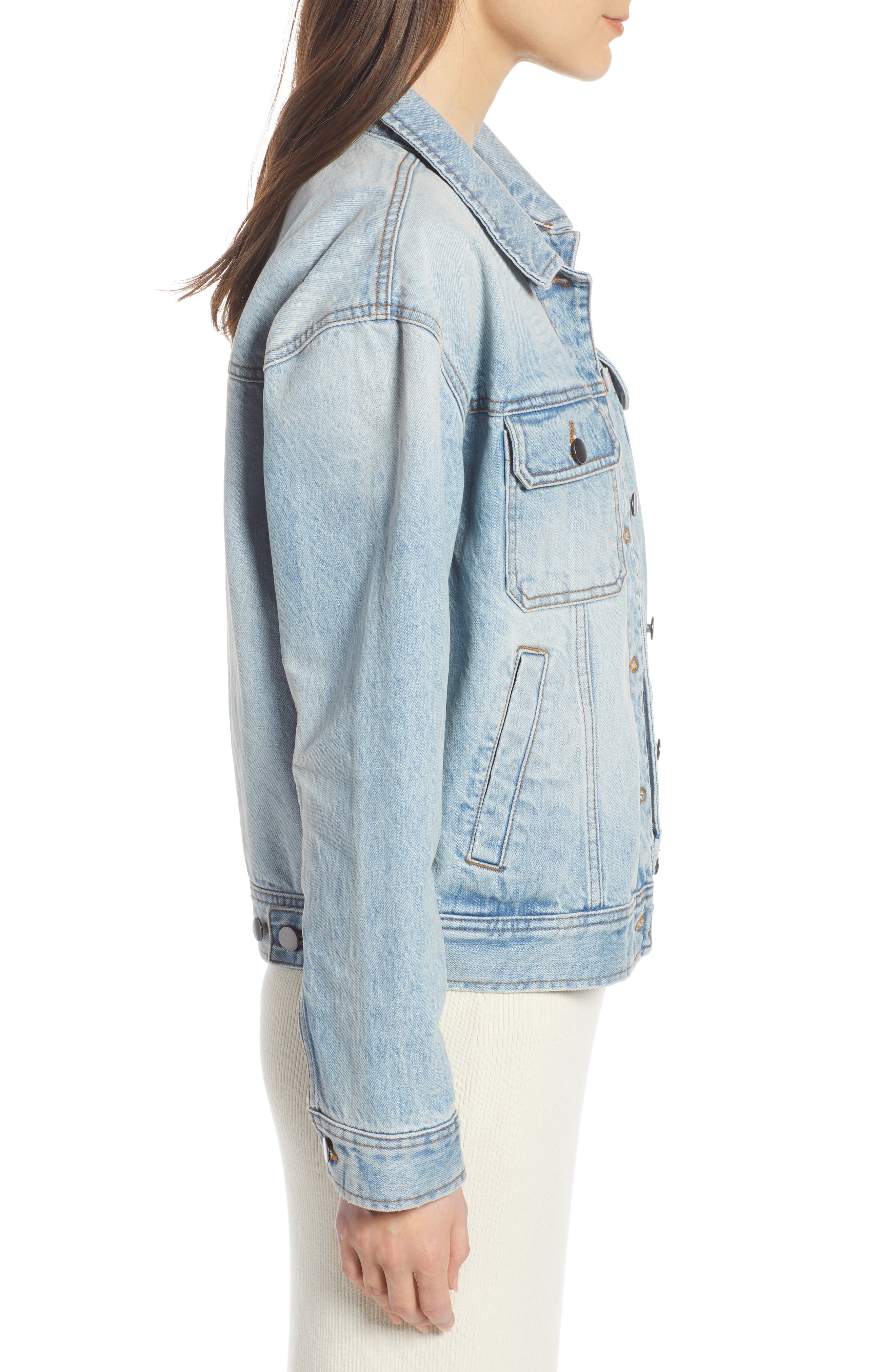 something navy denim jacket