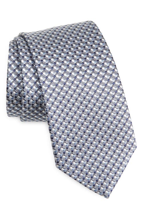 Brioni Geometric Pattern Silk Tie in Blue at Nordstrom