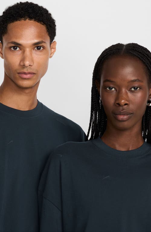 Shop Nike X Jacquemus Logo Cotton T-shirt In Dark Obsidian