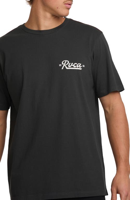 Shop Rvca Signage Graphic T-shirt In Black