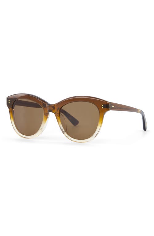 Toms Gwyneth 52mm Round Sunglasses In Cappuccino Champange Fade