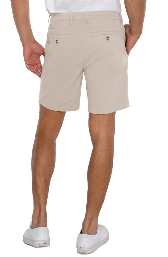Liverpool Los Angeles Flat Front Stretch Twill Trouser Shorts In Cement