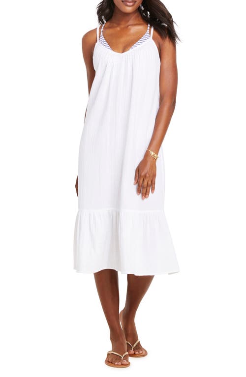 vineyard vines Crossback Cotton Gauze Cover-Up Dress in White Cap
