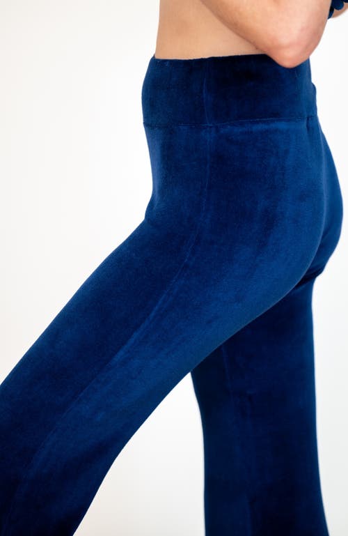 Jjwinks Velour Flare High Waist Holiday Pants In Sapphire